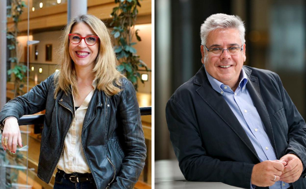 Los eurodiputados extremeños, María Eugenia Rodríguez Palop e Ignacio Sánchez Amor. 