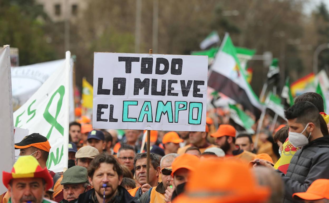 Manifestación en defensa del campo celebrada el mes pasado en Madrid. 