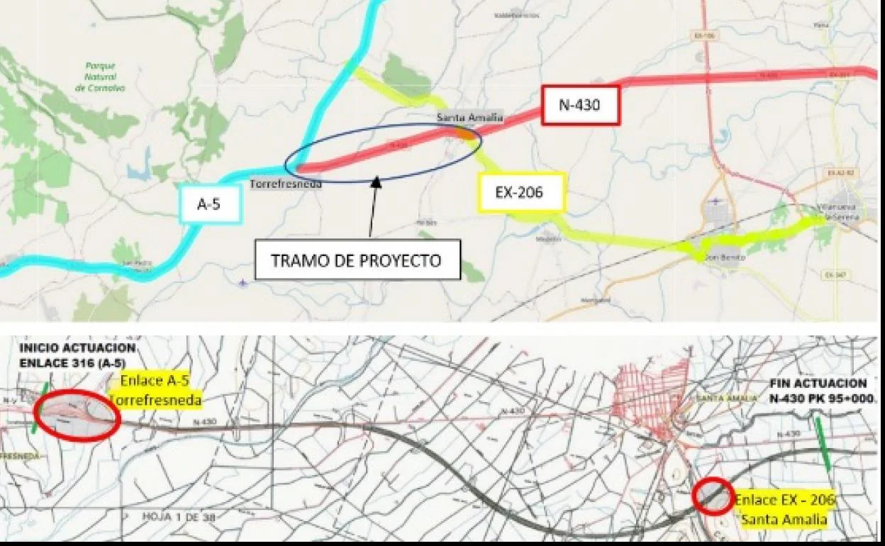 Formalizado por 1,6 millones la redacción del proyecto de la A-43 entre Torrefresneda y Santa Amalia