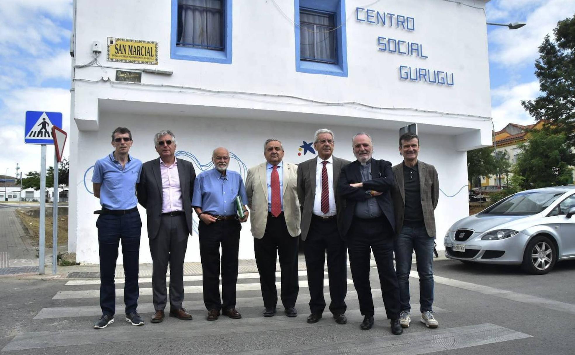 De izquierda a derecha: Agustín Vivas, Emilio Jiménez, Ricardo Cabezas, Antonio Hidalgo, Emilio Vázquez, Juan Carlos Ramos y José Luis Pastor. 