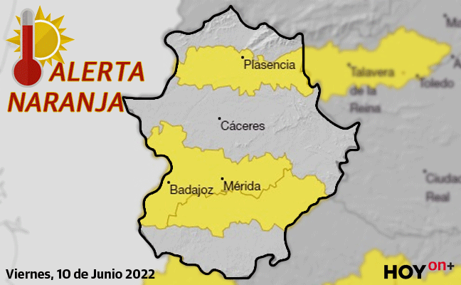 Avisos amarillos activos por altas temperaturas para el viernes y el sábado.