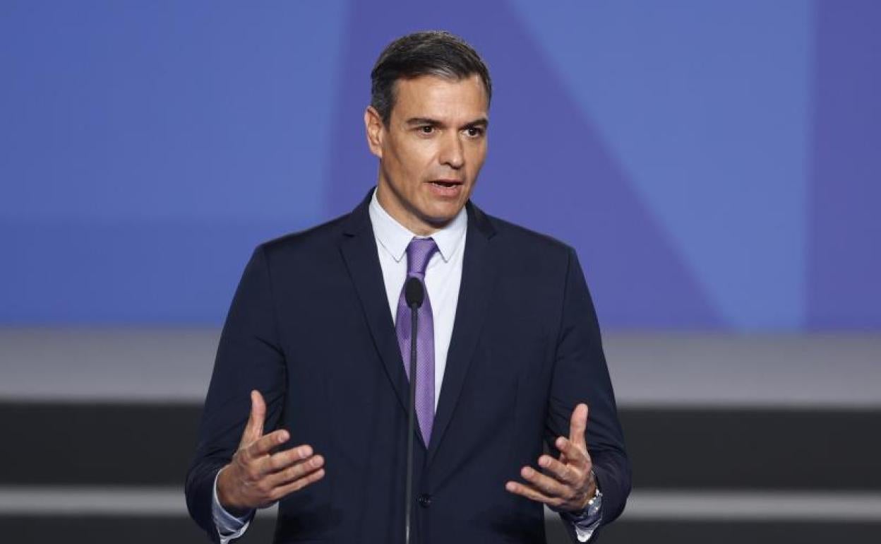 El presidente del Gobierno, Pedro Sánchez en la rueda de prensa hoy.