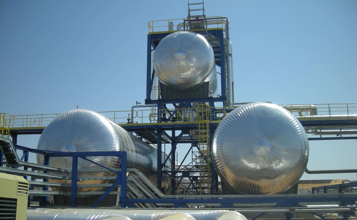 Central termosolar de Casablanca, propiedad de Cobra Sistemas y Redes, en el término municipal de Talarrubias (Badajoz) 