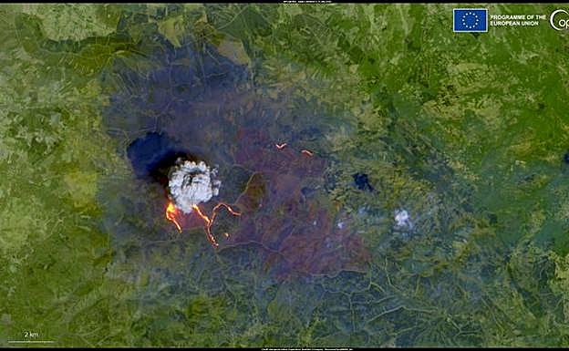 Así se ve el incendio de Las Hurdes desde el espacio