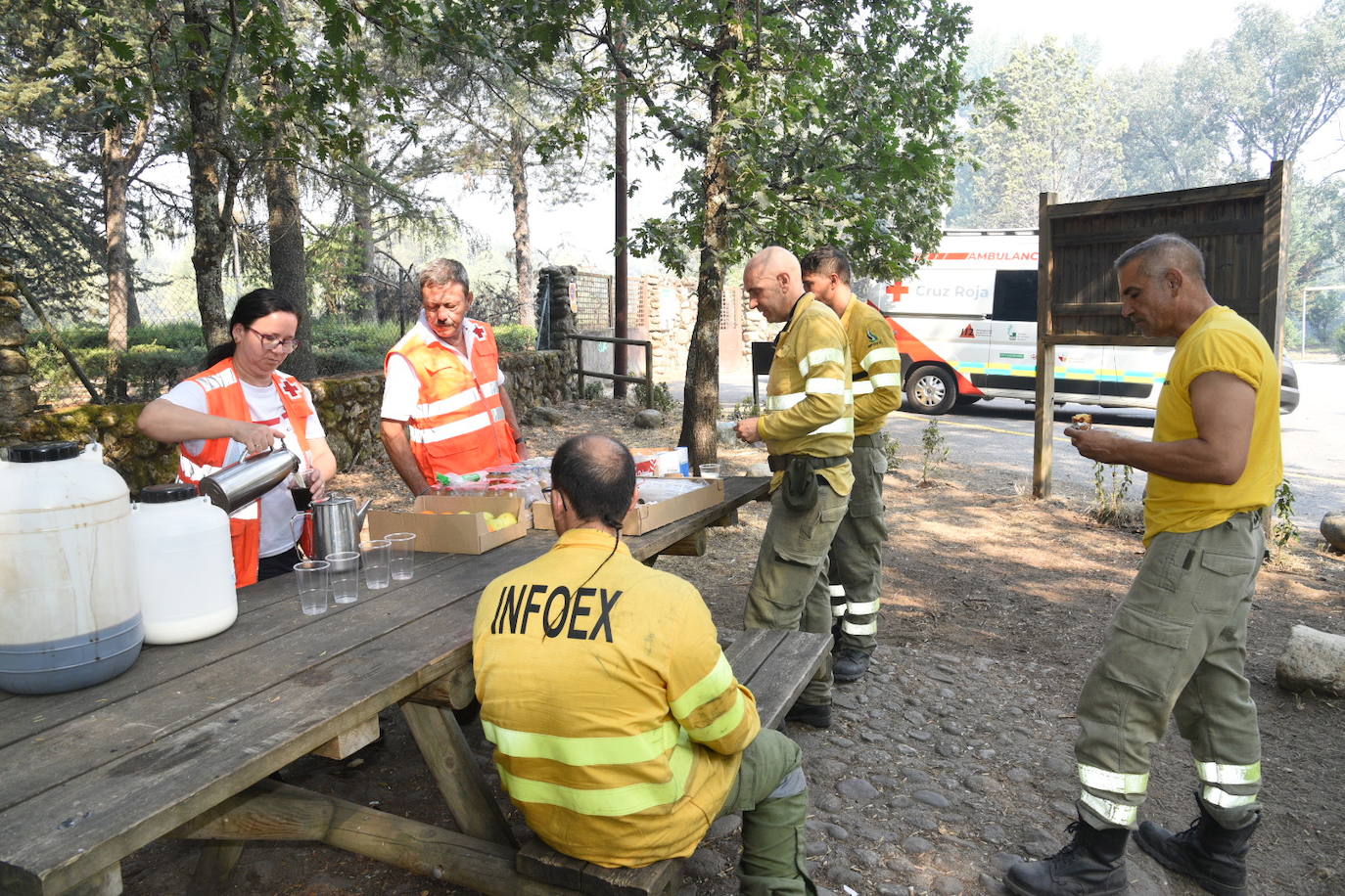 Fotos: Las imágenes del incendio en el Jerte este domingo