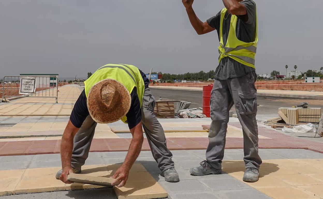 Un trabajador durante su jornada laboral a pleno sol.