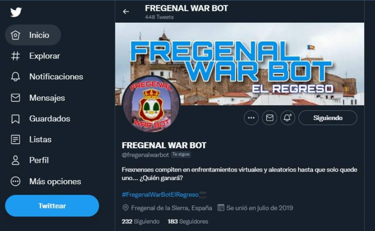 Cuenta de Twitter del War Bot 