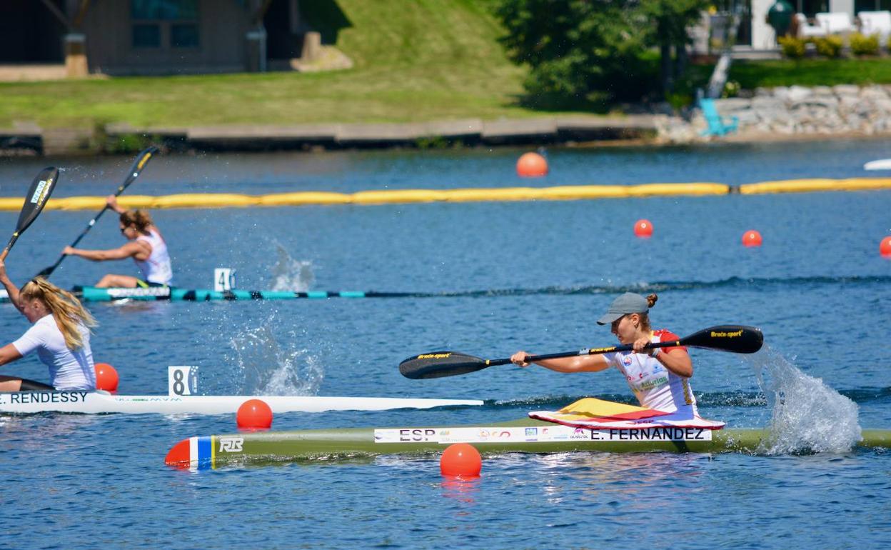 Estefanía Fernández durante su participación en el Mundial de Canadá. 