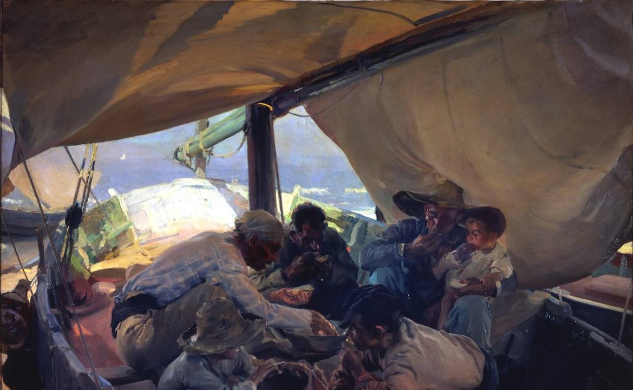 'Comida en la barca', cuadro del pintor valenciano Joaquín Sorolla (1898).