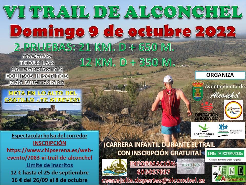 Cartel del VI Trail de Alconchel 2022. 