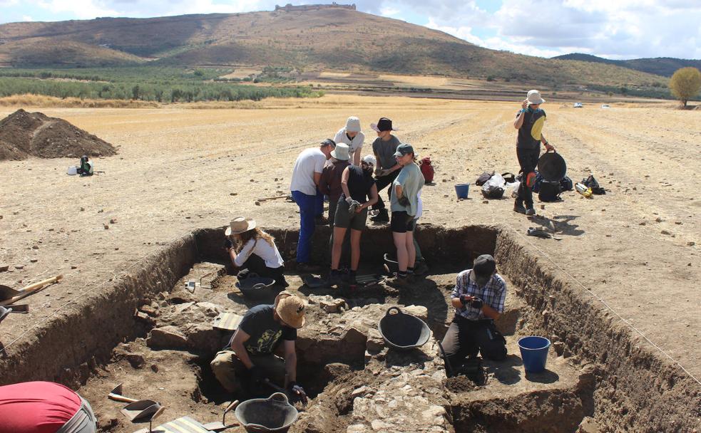 Arqueólogos y estudiantes de las Universidades de Viena y Marburg trabajando en el yacimiento de la Campiña Sur. 