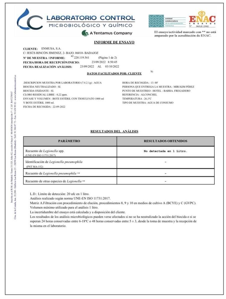 Extracto de uno de los informes de análisis encargados. 