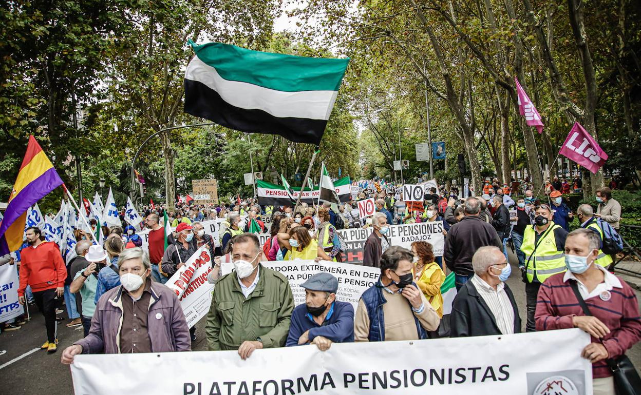 Concentración de pensionistas en Madrid. 