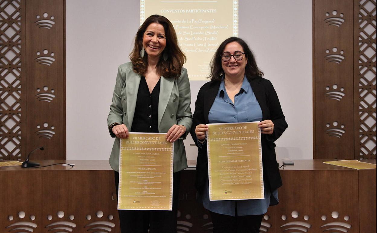 La alcaldesa de Fregenal, Tina Rodríguez, y la diputada provincial María Dolores Méndez.