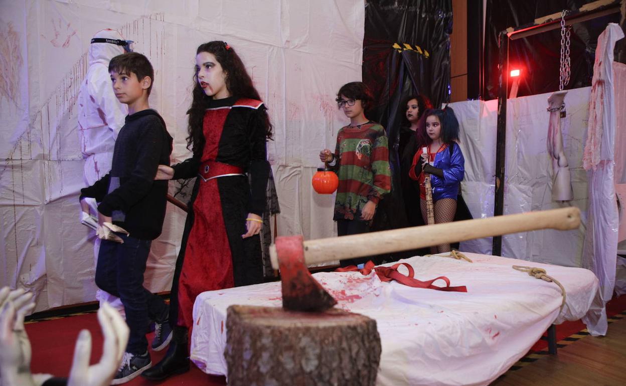 Pasaje del terror en una celebración anterior de Halloween en la Mejostilla.