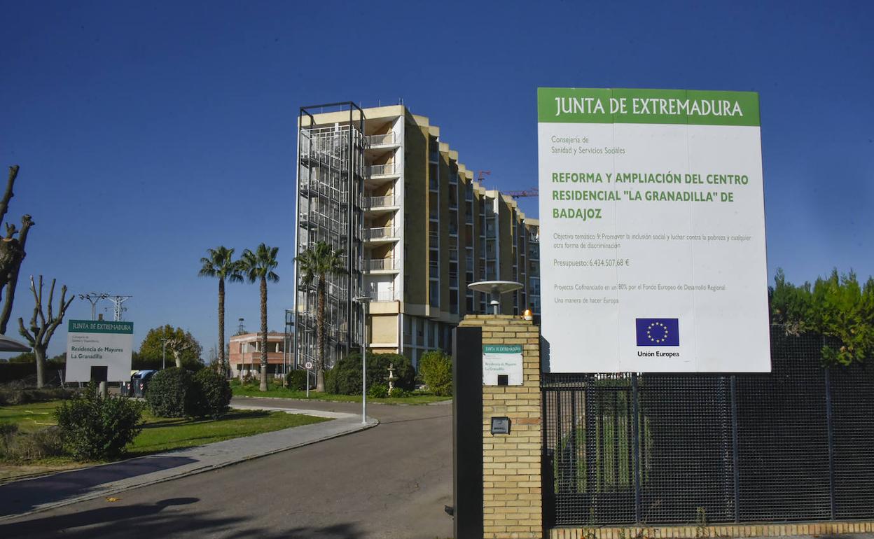 Las obras de la residencia de La Granadilla, de Badajoz, están paradas. 