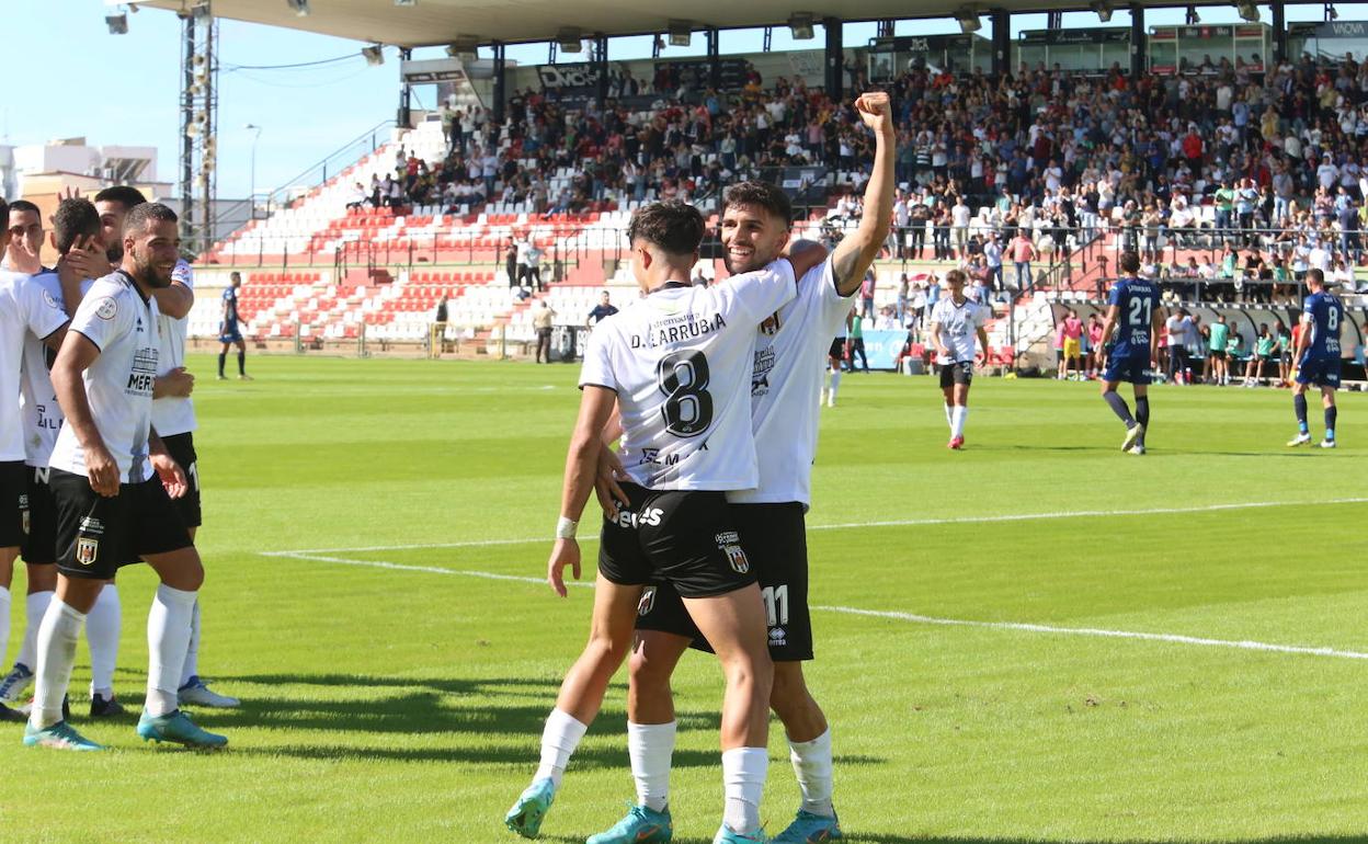 Jugadores del Mérida tras un encuentro. 