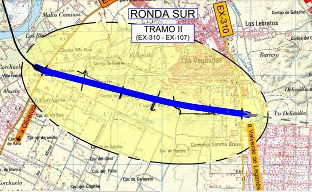 El trazado aprobado por la Junta de Extremadura. 