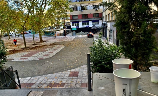 Plaza de Albatros, en una imagen de este sábado por la mañana. 