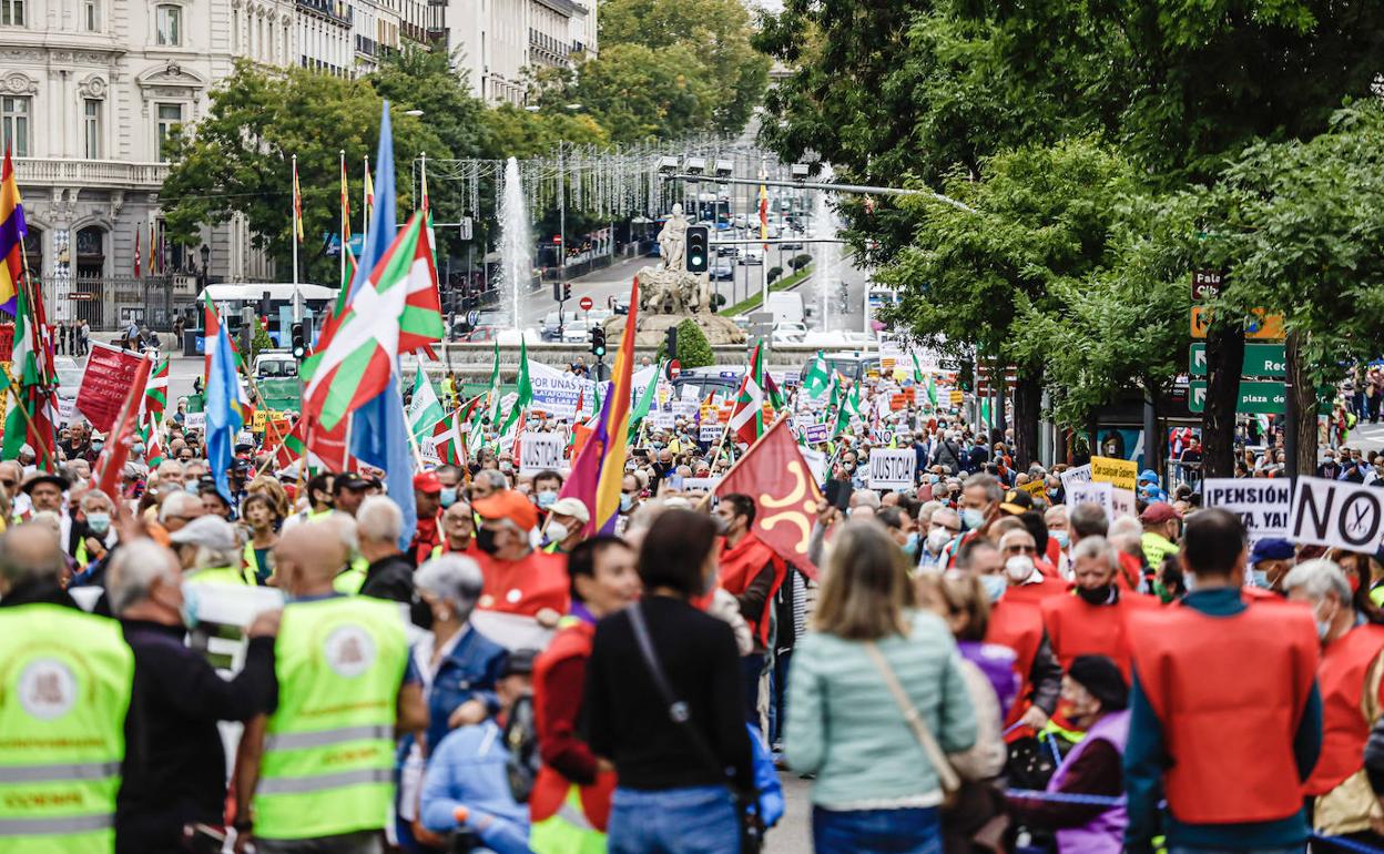 Manifestación en defensa del sistema público de pensiones. 