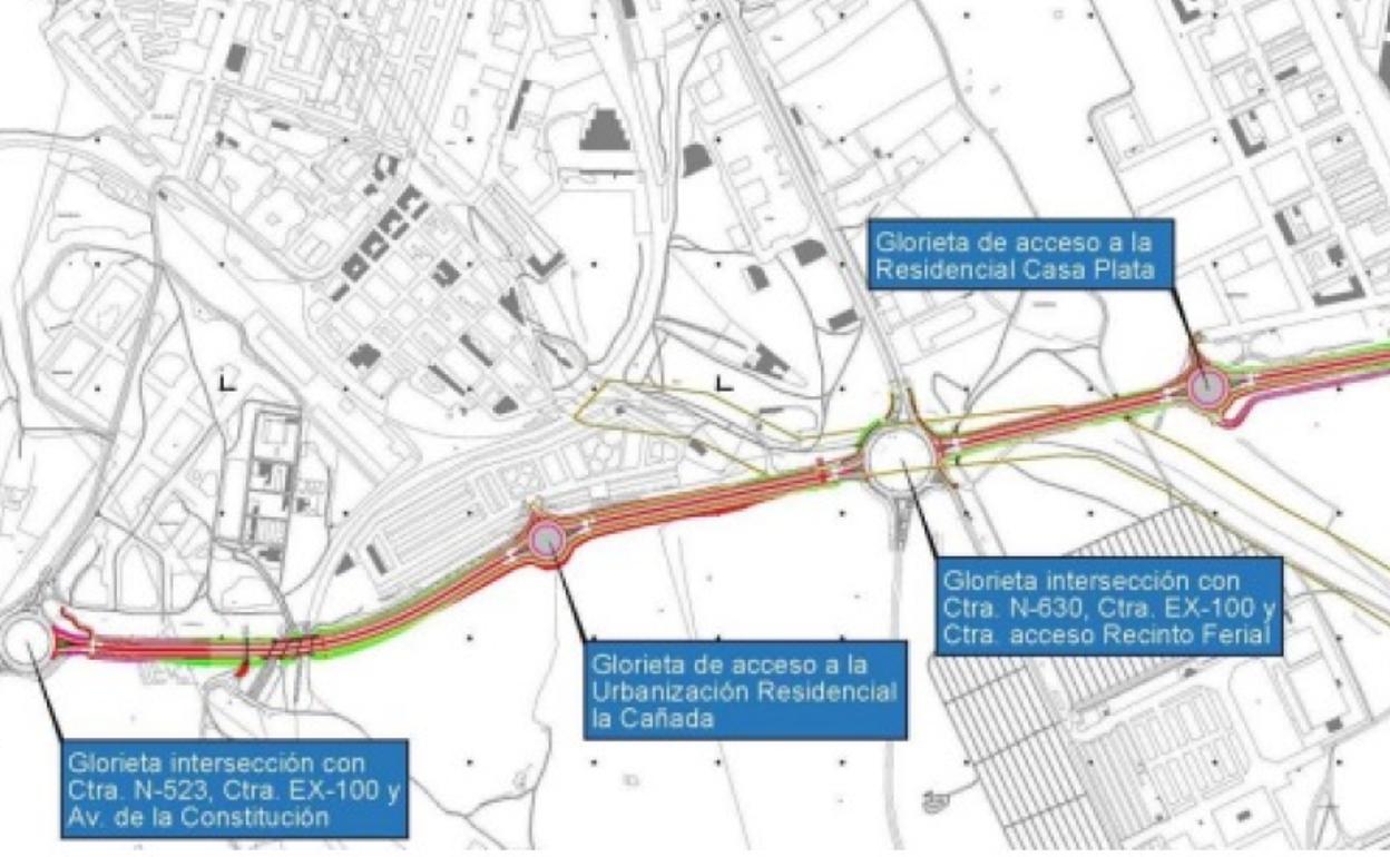 Parte del trazado del segundo tramo de la ronda sureste. 