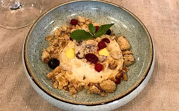 Tarta de queso deconstruida.