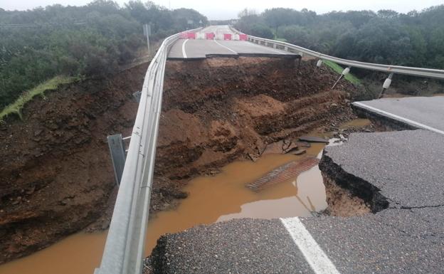 Estas son las carreteras cortadas en Extremadura este miércoles por el temporal 