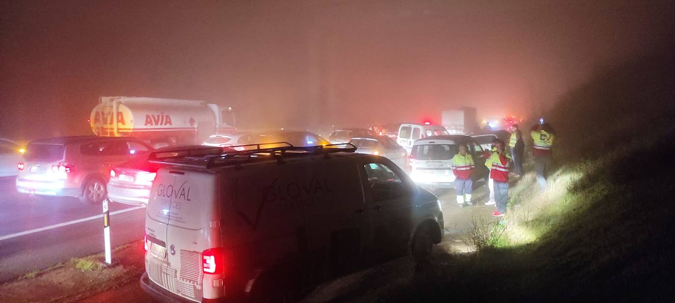 Fotos: Colisión múltiple en la EX-A1, cerca de Galisteo