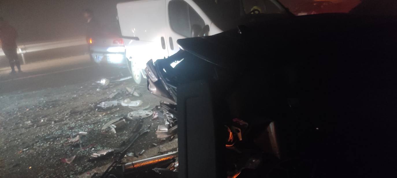 Fotos: Colisión múltiple en la EX-A1, cerca de Galisteo