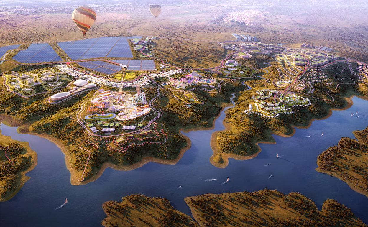 Recreación del complejo Elysium City en Castiblanco.