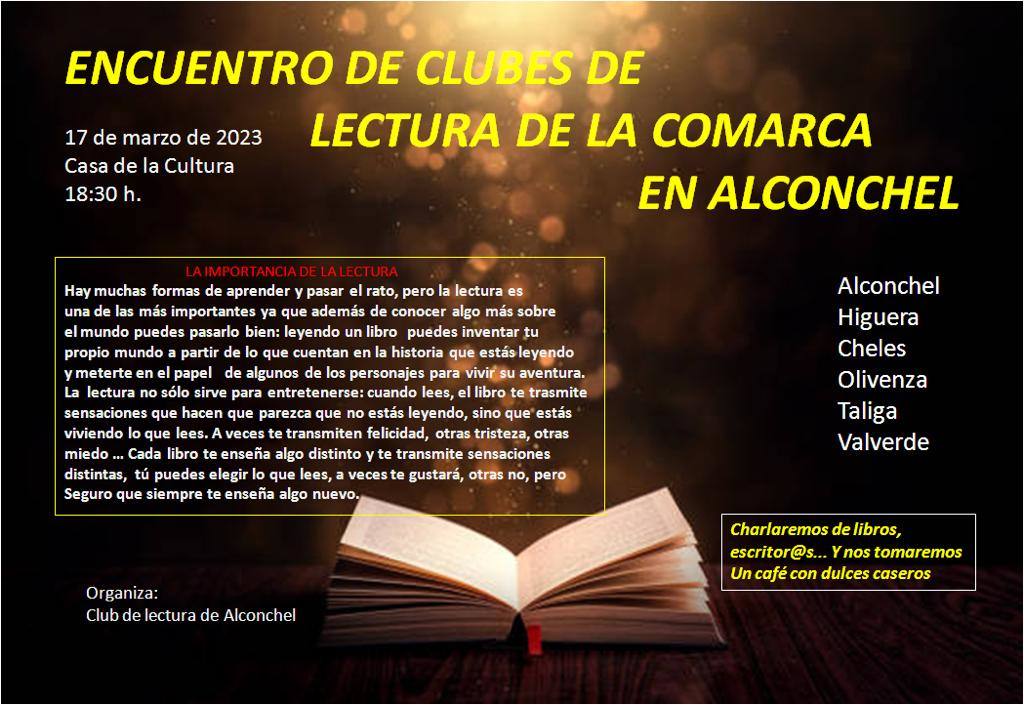 Cartel del evento programado por el Club de Lectura de Alconchel.