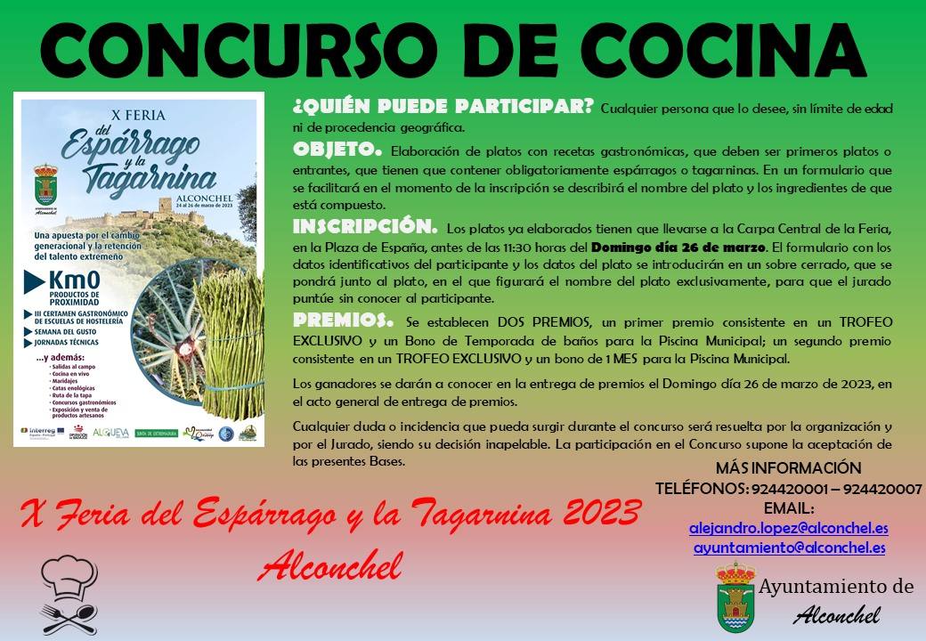 Cartel con las bases del concurso gastronómico.