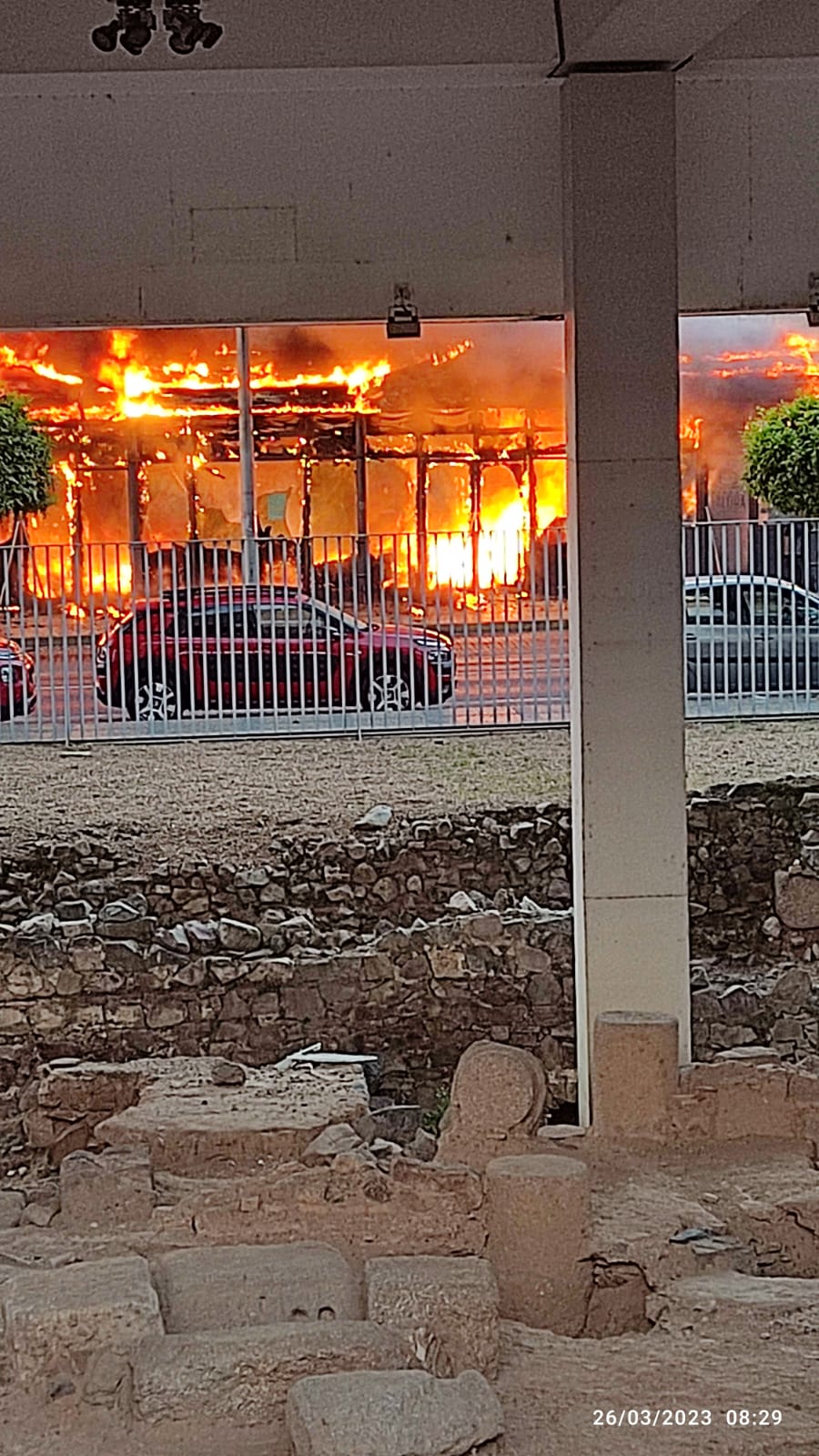 Arde una churrería en Mérida