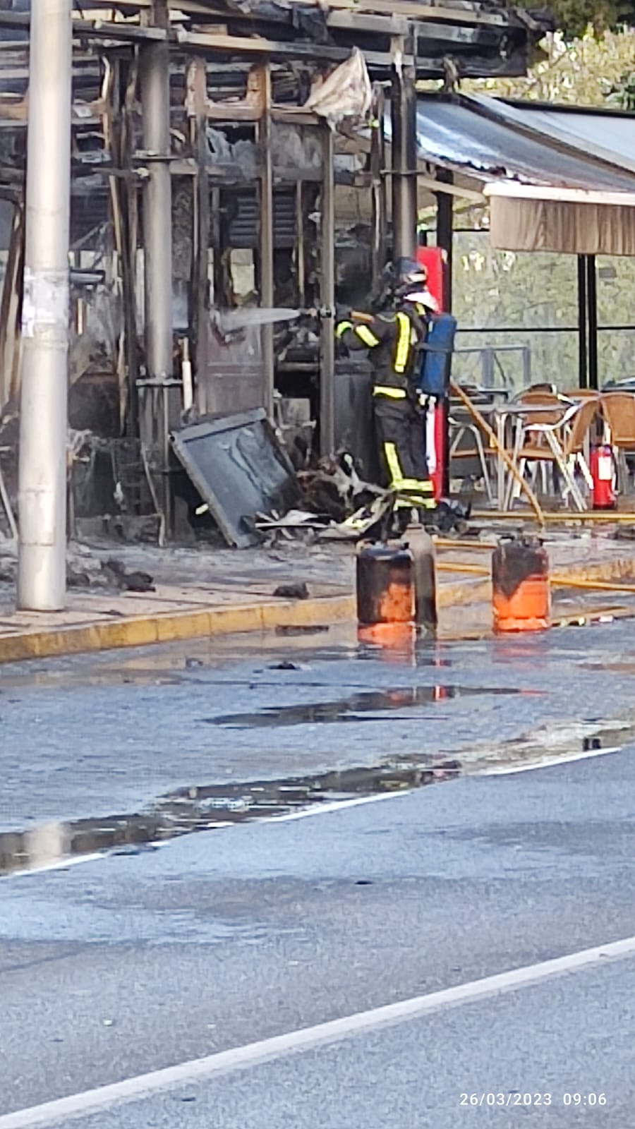 Arde una churrería en Mérida