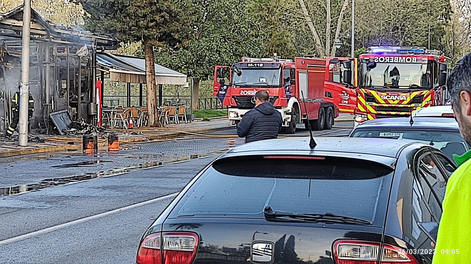 Arde una churrería en Mérida