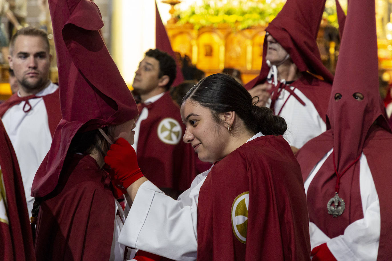 Procesiónj de la Hermandad de la Sagrada Cena en Plasencia este Jueves Santo. 