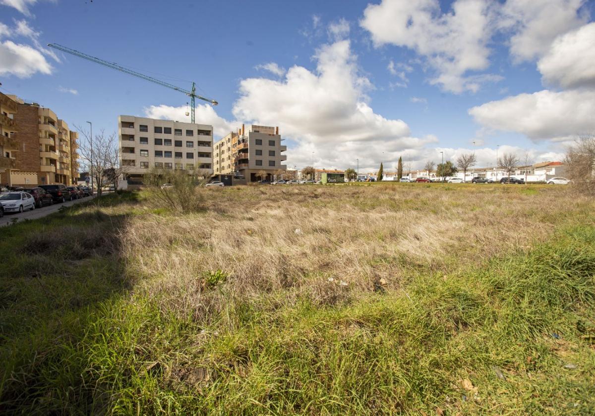 Zona de Casa Plata, en Cáceres, donde se construirán 70 viviendas destinadas al alquiler asequible.