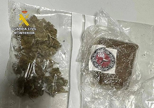 Droga intervenida en Aldeanueva del Camino.