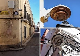 Las cámaras dañadas en el Casco Antiguo.