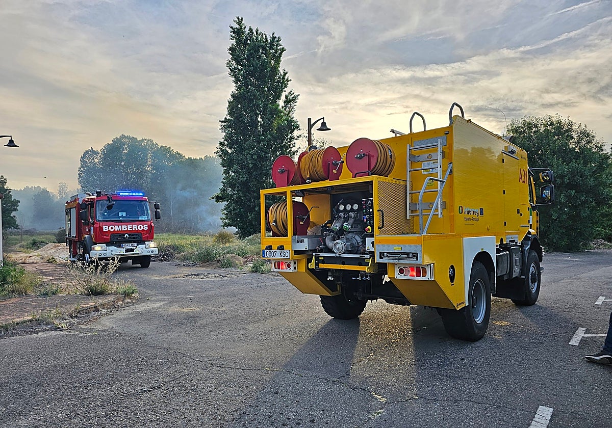 Unidades del Sepei y del Infoex, trabajando sobre el terreno.