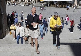Turistas en Cáceres en Semana Santa.