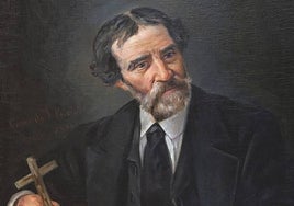 Retrato de Eduardo Sánchez que hizo su hijo.