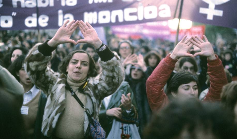 Manifestación en Madrid, el 4 de mayo de 1978 pidiendo la despenalización del aborto.