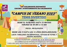 Los pequeños de Calamonte disfrutarán este año del campus de verano 'Tenis Divertido'