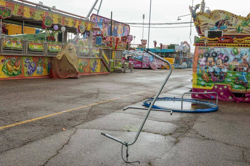 Así ha quedado la feria de Cáceres tras el temporal