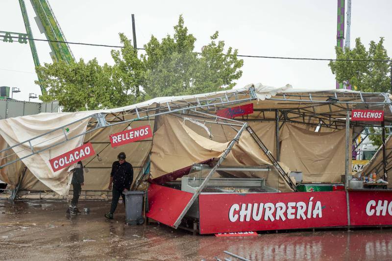 Así ha quedado la feria de Cáceres tras el temporal