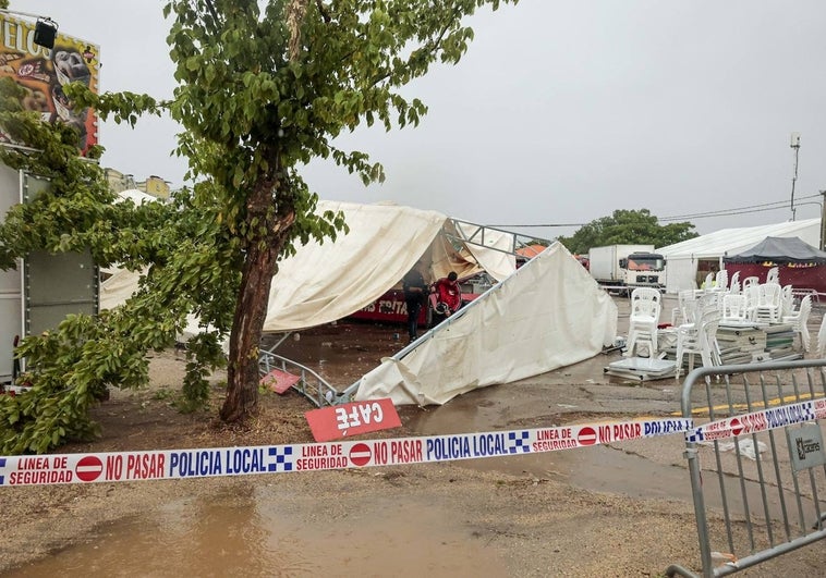 Imagen de la churrería siniestrada debido al temporal.