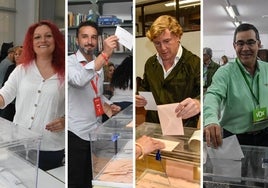 Erika Cadenas, Ricardo Cabezas, Ignacio Gragera y Marcelo Amarilla votando.