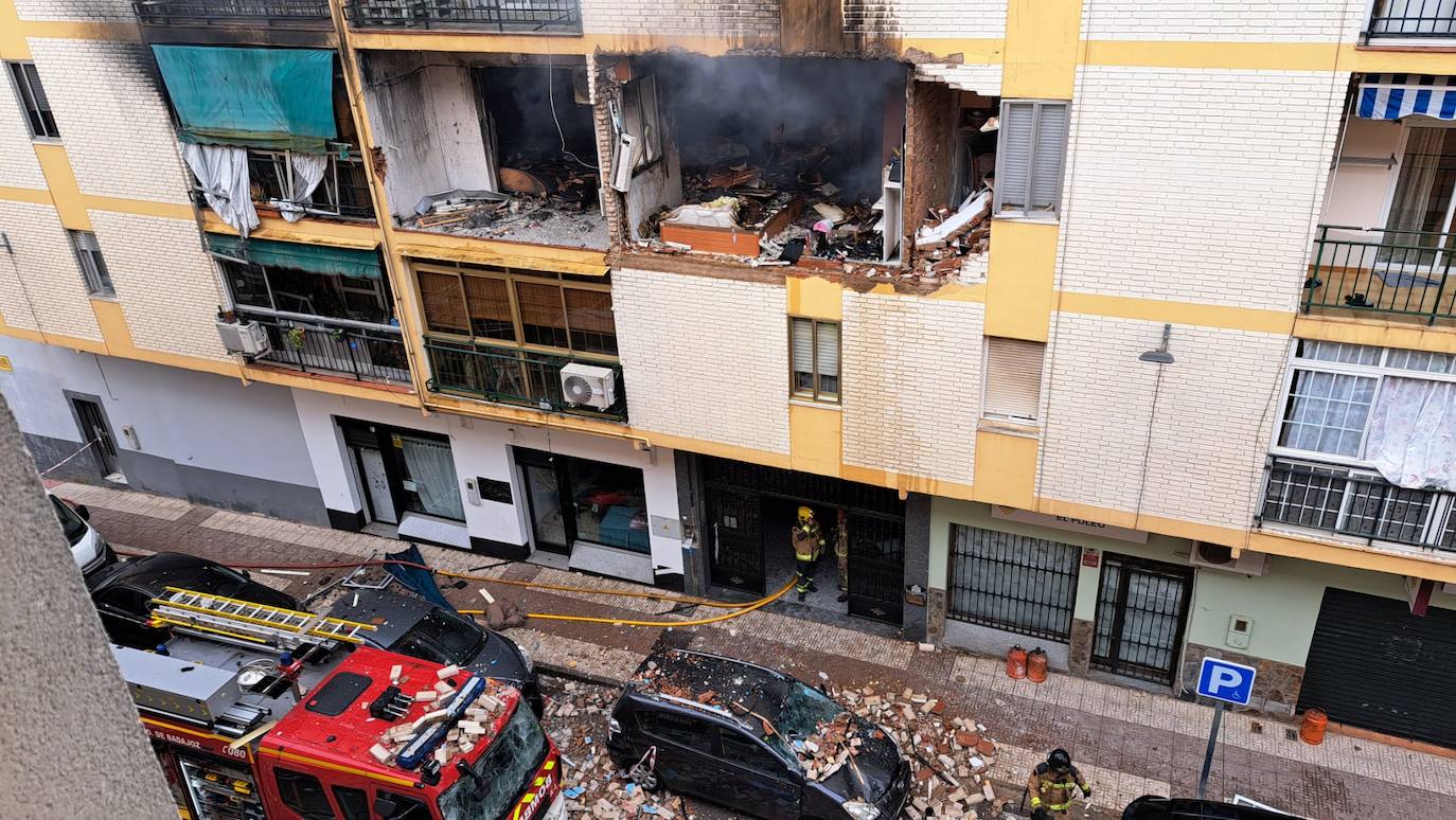 Así ha quedado la vivienda afectada tras la explosión en Badajoz