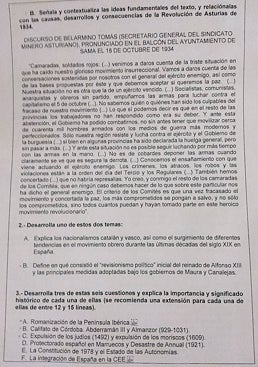 Imagen - Una de las opciones del examen de Historia de España de la EBAU en Extremadura.